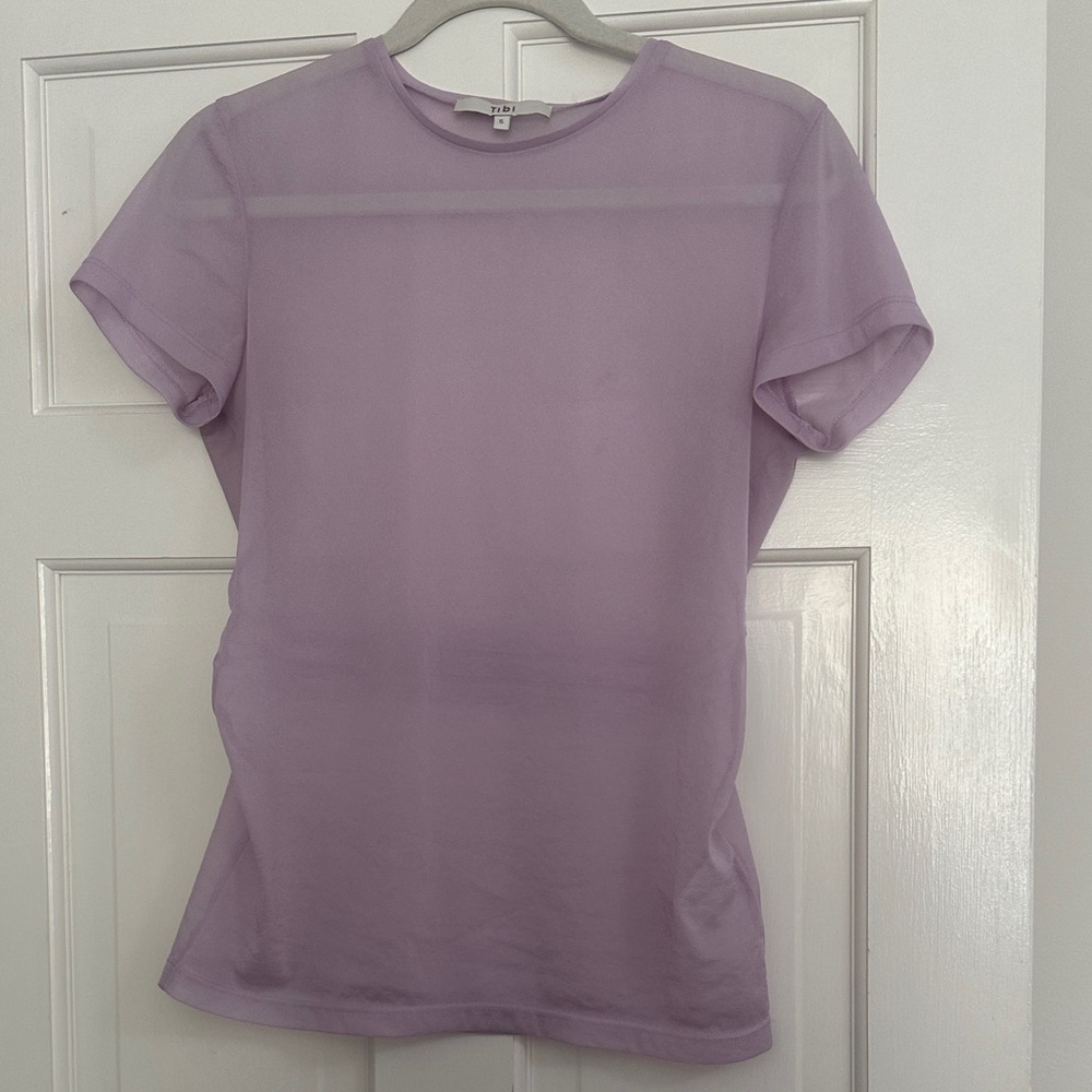 Tibi Lavender Sheer Top